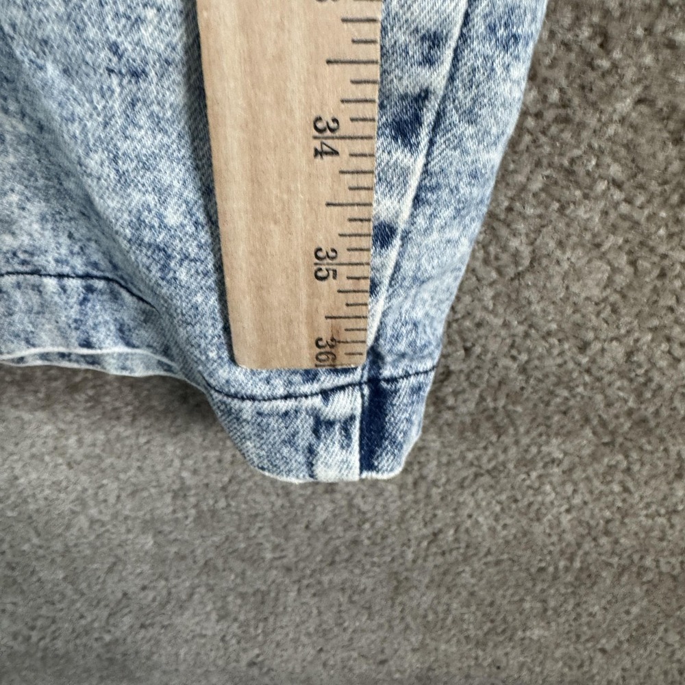 Vtg Oops‎ California Denim Shirt Dress Womens 7/9 Acid Wash Tribal Trim Grunge - Picture 9 of 13